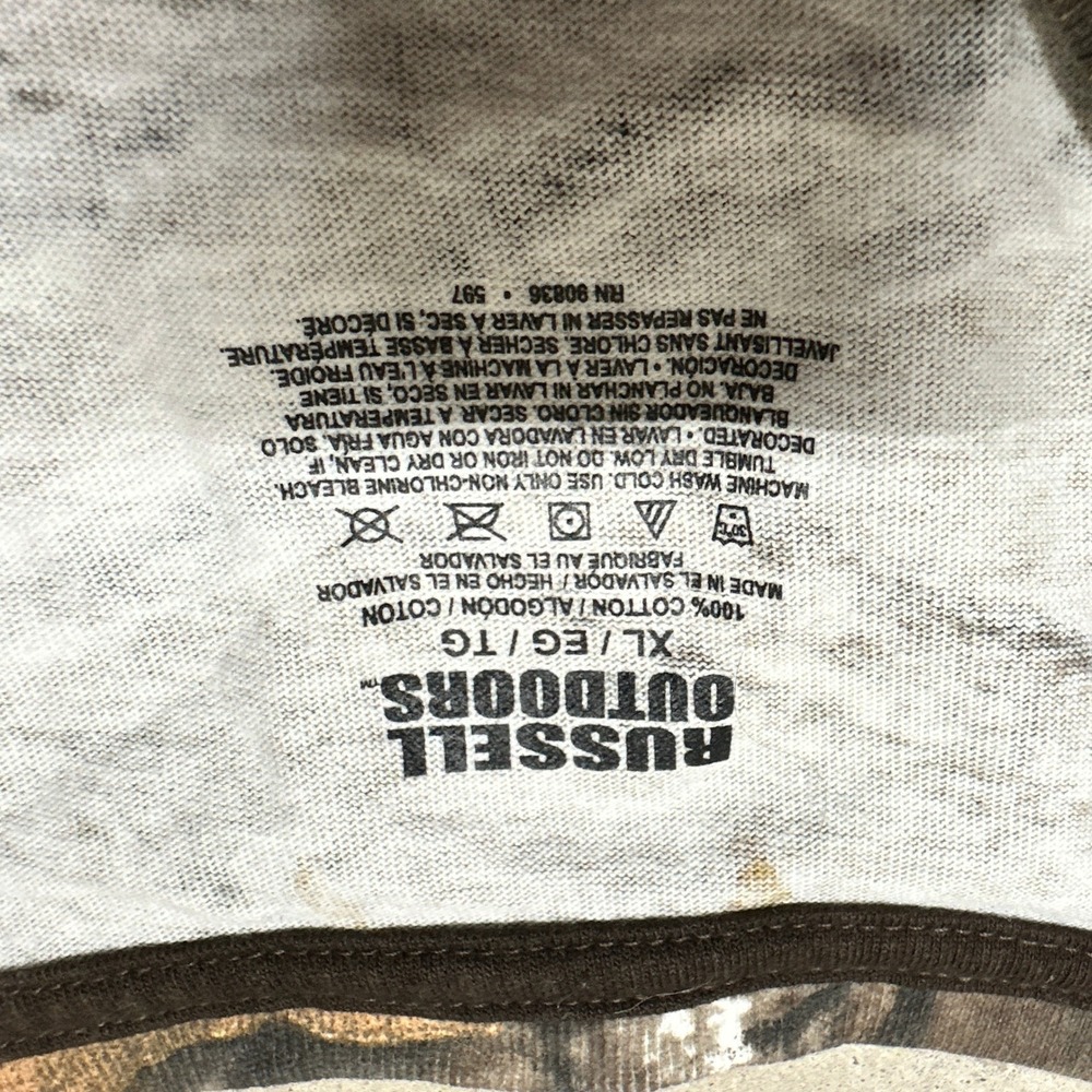 Russell Outdoors Womens XL RealTree Camo‎ V Neck T Shirt Hunting Top - Picture 3 of 7